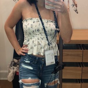 Yellow floral tube top